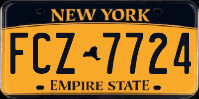 NY license plate FCZ7724