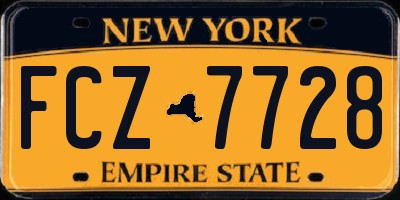 NY license plate FCZ7728