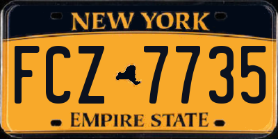 NY license plate FCZ7735