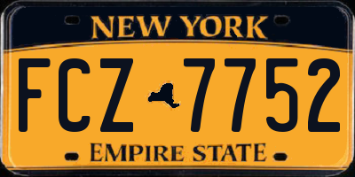 NY license plate FCZ7752