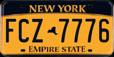 NY license plate FCZ7776