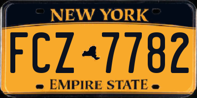 NY license plate FCZ7782