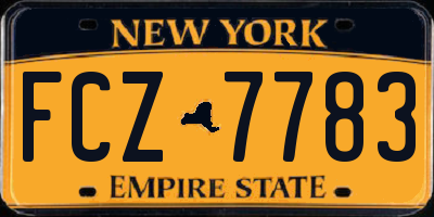 NY license plate FCZ7783