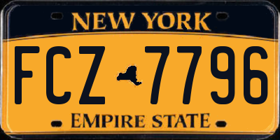 NY license plate FCZ7796