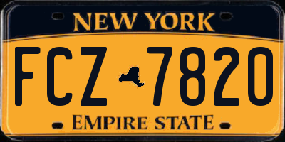 NY license plate FCZ7820