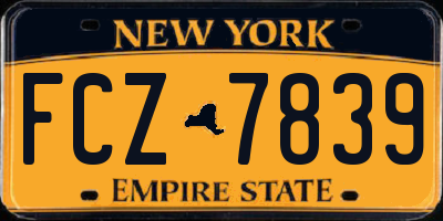 NY license plate FCZ7839
