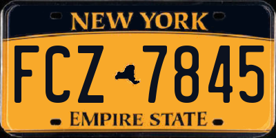 NY license plate FCZ7845