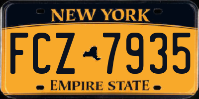NY license plate FCZ7935