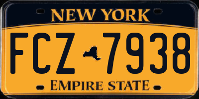 NY license plate FCZ7938