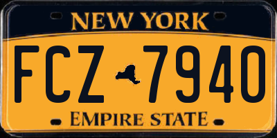 NY license plate FCZ7940