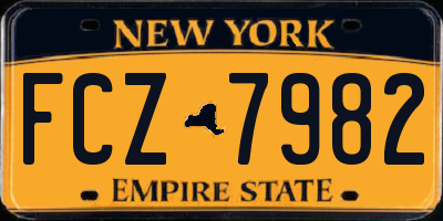 NY license plate FCZ7982