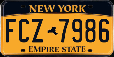 NY license plate FCZ7986