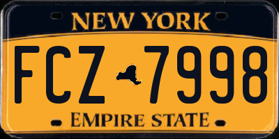 NY license plate FCZ7998