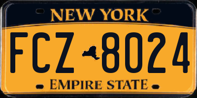 NY license plate FCZ8024