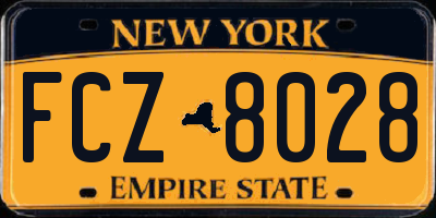 NY license plate FCZ8028