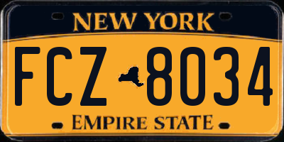 NY license plate FCZ8034