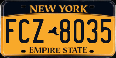 NY license plate FCZ8035