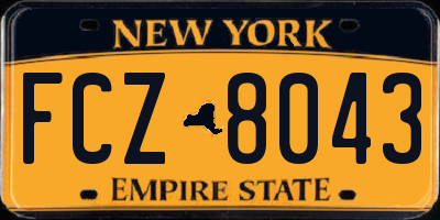 NY license plate FCZ8043