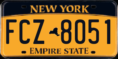 NY license plate FCZ8051