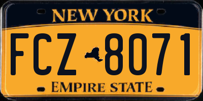 NY license plate FCZ8071