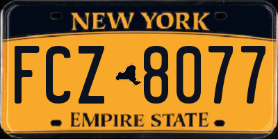 NY license plate FCZ8077