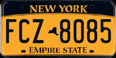 NY license plate FCZ8085