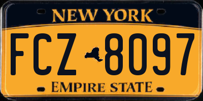 NY license plate FCZ8097
