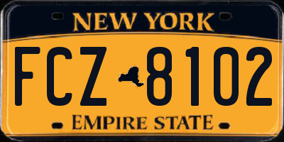 NY license plate FCZ8102
