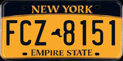 NY license plate FCZ8151
