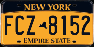 NY license plate FCZ8152