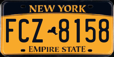 NY license plate FCZ8158