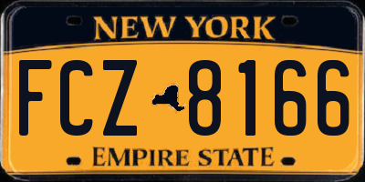 NY license plate FCZ8166