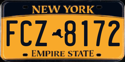 NY license plate FCZ8172
