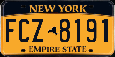 NY license plate FCZ8191