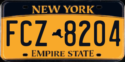 NY license plate FCZ8204