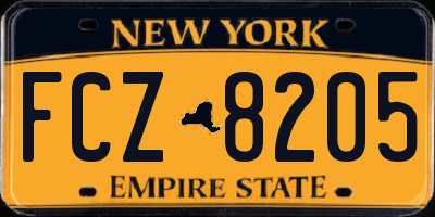 NY license plate FCZ8205