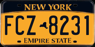 NY license plate FCZ8231