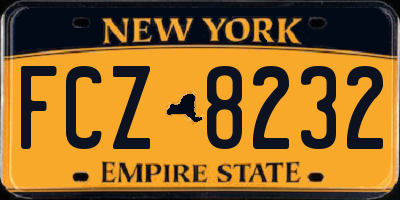 NY license plate FCZ8232