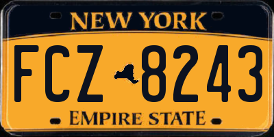 NY license plate FCZ8243