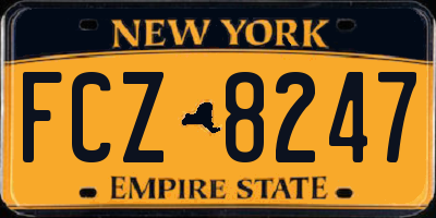 NY license plate FCZ8247