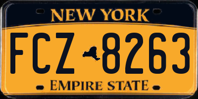 NY license plate FCZ8263