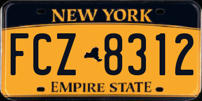 NY license plate FCZ8312