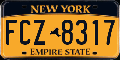 NY license plate FCZ8317
