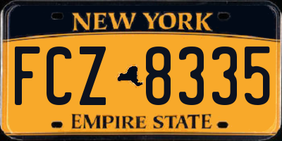 NY license plate FCZ8335