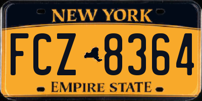 NY license plate FCZ8364