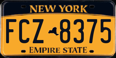 NY license plate FCZ8375