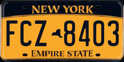 NY license plate FCZ8403
