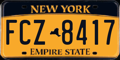 NY license plate FCZ8417
