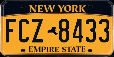 NY license plate FCZ8433
