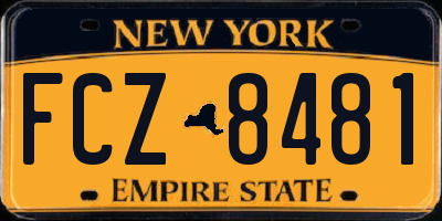 NY license plate FCZ8481